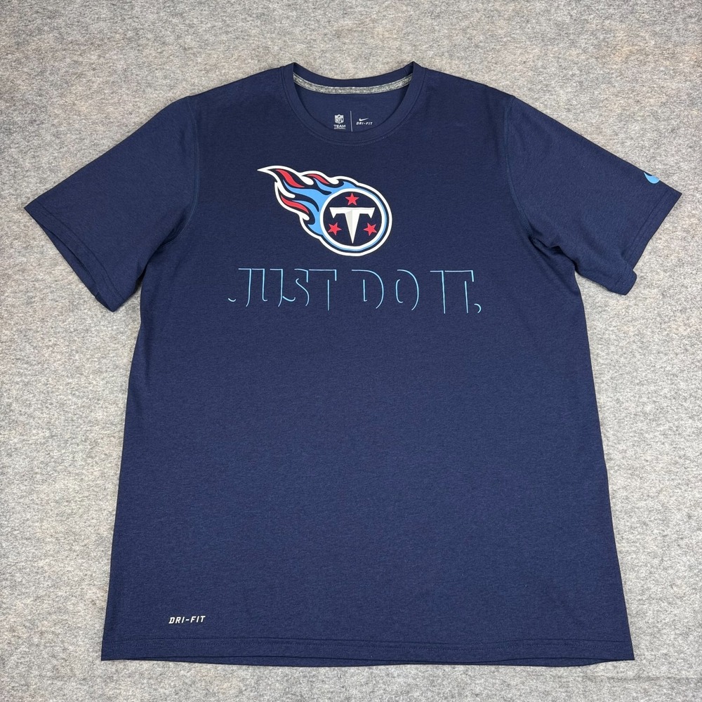 Nike Dri Fit Tennessee Titans T-Shirt NFL Team Apparel Just Do It Mens Large L